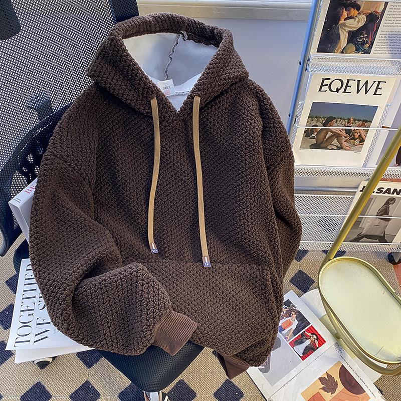 Men's American Style Winter Plaid Hoodie: Thickened, Plus Velvet, Trendy, High Quality