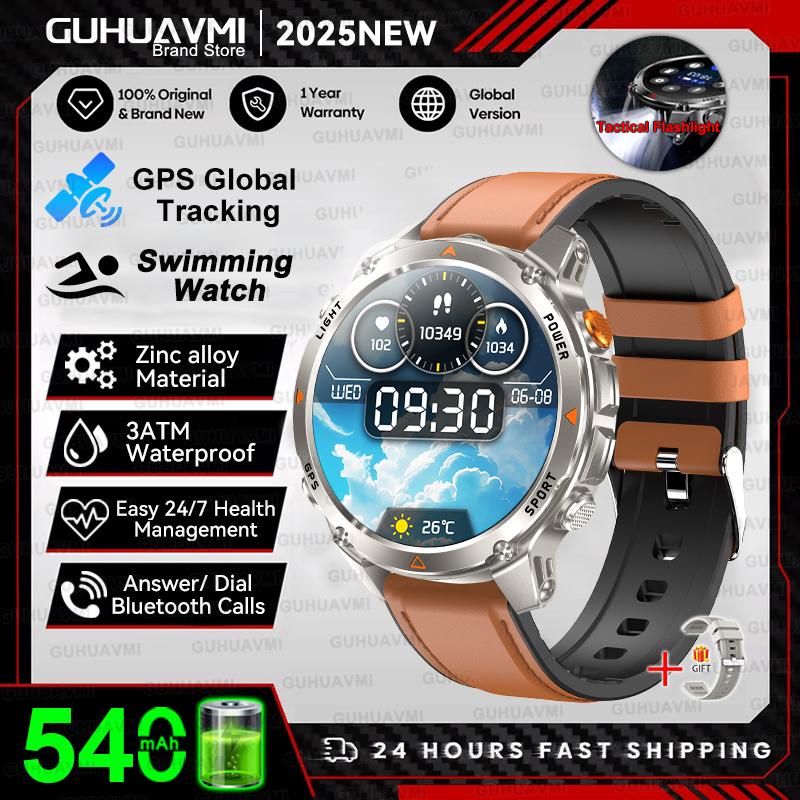 New  Professional GPS Sports Smart Watch Men 1.46" AMOLED Screen 3ATM Compass Fitness Tracker Military Smartwatch