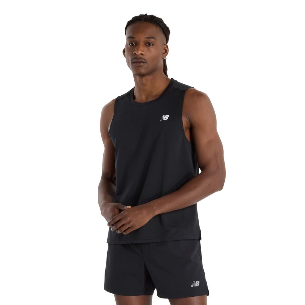 New Balance Sport Tank Tank Top Sleeveless Running Training Sports BK (MT51800) Men's (Black)