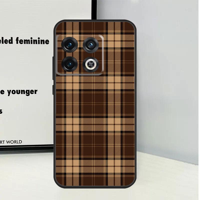 Brown Plaid For OnePlus Nord CE 5 2 3 4 Lite N20 N30 Case For OnePlus 15 13 12 11 10 Pro 10T 12R 13R 13T