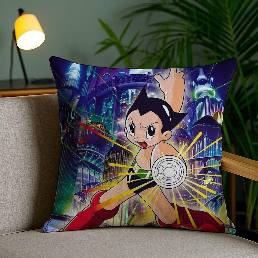M-Mighty A-Atom Pillow Case Home Dorm Chair Back Short Plush Double-sided Printing Office Nap Time Cushion Cover