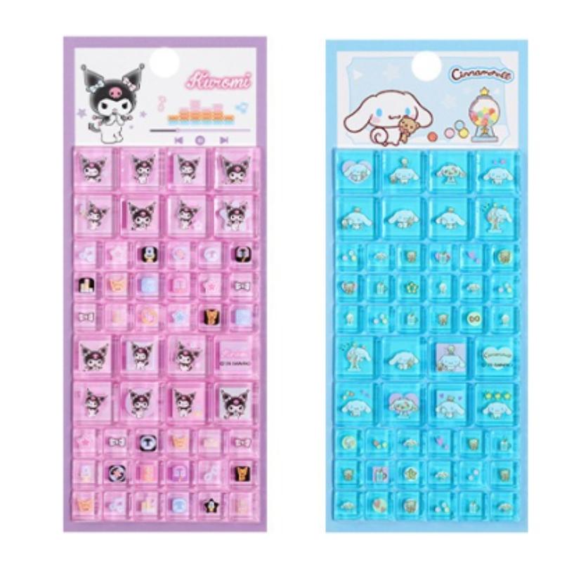 New Hot 3D Sanrio Hello Kitty square sticker, anime style, suitable for DIY mobile phone decoration, rhinestone decal, gift