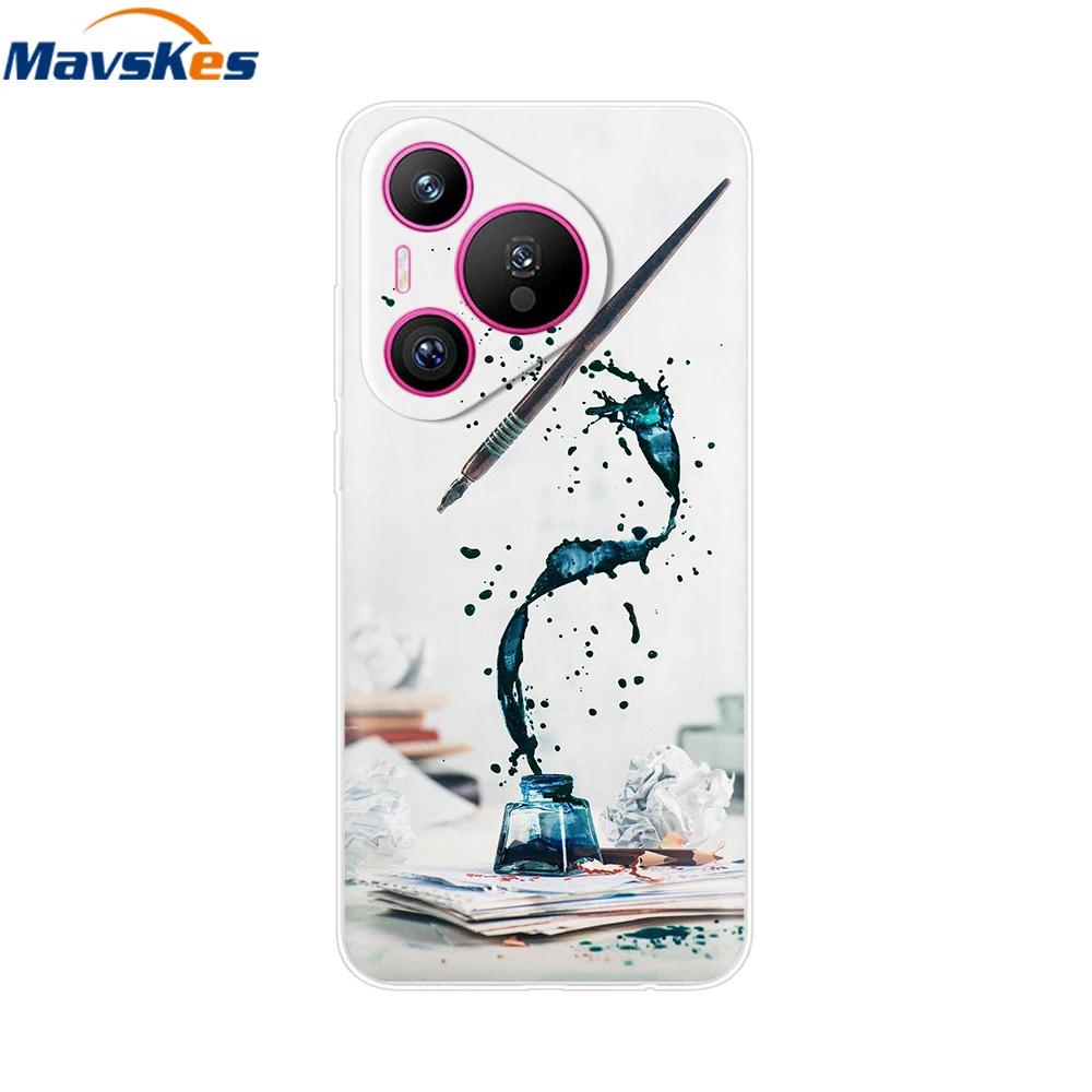 For Huawei Pura 70 Case Cute Cartoon Painted Cover Clear TPU Phone Cases For Huawei Pura 70 Pro+ Plus Pure70 70Pro Soft Fundas
