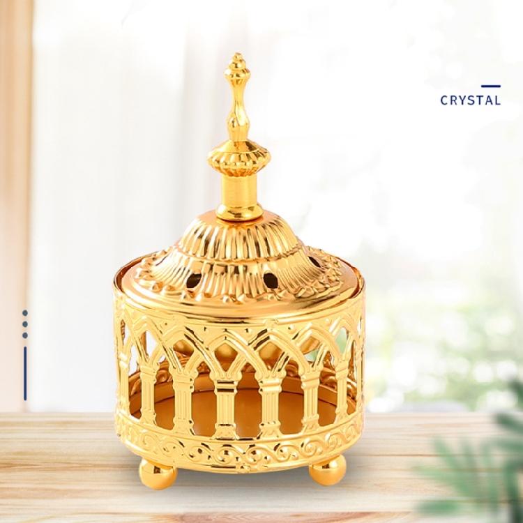 Decorative Arabic Incenses Burners Vintages Metal Bowl with Lid for Calming Atmospheres in Spa, Office, or Home