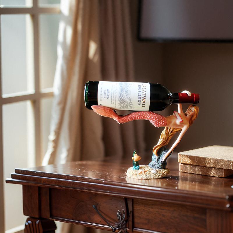 Kreativní mořská panna Stojan na víno Obývací pokoj Domácnost Restaurace Vinná skříňka Dekorativní umění a řemesla Kreativní nové malé ozdoby