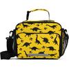 Dinosaur Animal Print Yellow Lunch Box Boys, Lunch Bag for Kids School Insulated Tote Bag Cooler Tote with Adjustable Shoulder Strap for Girls