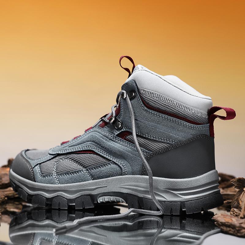 New Men'S High Top Hiking Boots Breathable Sneakers Durable Non-Slip Mountain Climbing Shoes Outdoor Trekking Hunting Boots