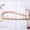 1Pcs Graduated Natural Wood Bead Curtain Tieback Boho Style Curtain Holdback for Farmhouse Living Room Decoration