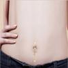 Exquisite Stylish Floral Style Piercing Navel Nail Sexy Body Jewelry Pendant Crystal Belly Button Rings