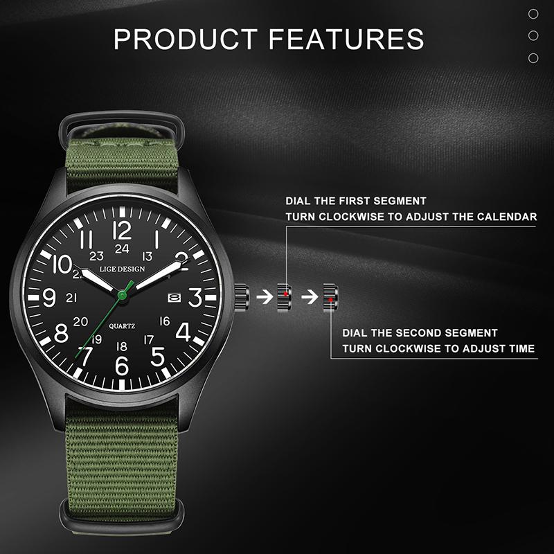 New Army Military Watches For Men Casual Business Nylon Strap Luminous Watch Men Waterproof Date Men's Quartz Wristwatch