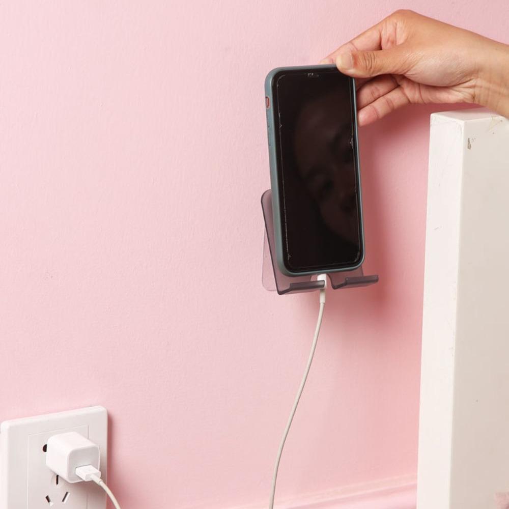 

Transparent Wall-mounted Phone Holder Lightweight Phone Charging Bracket Phone Holder кавовий
