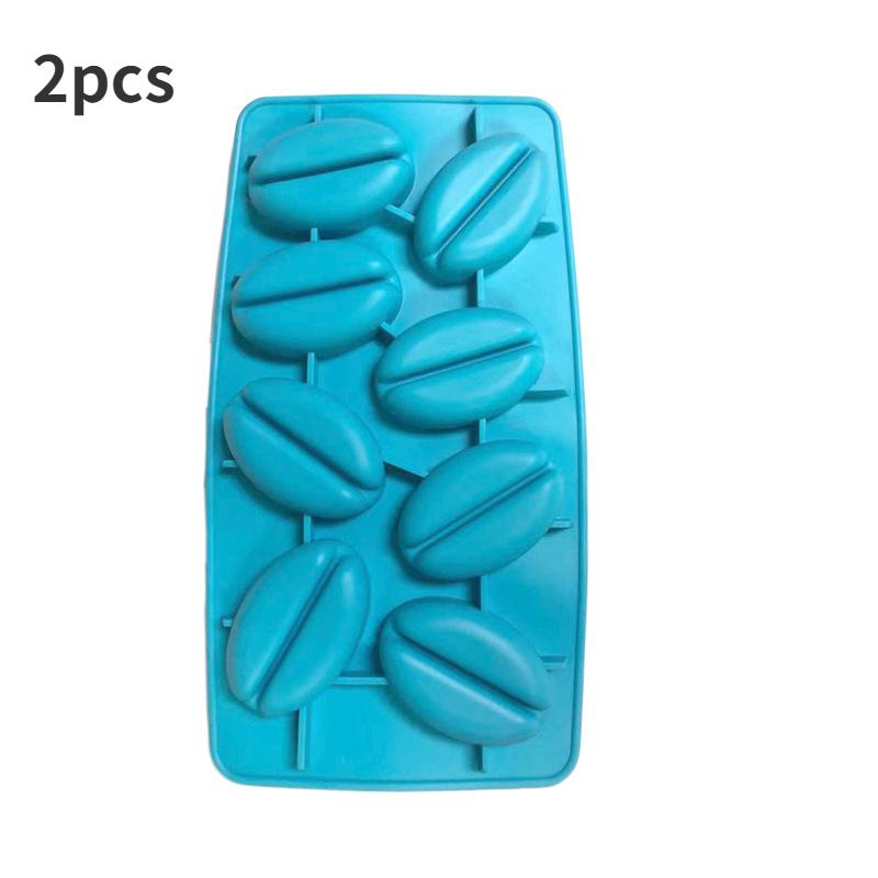 2 Pieces Coffee Bean Ice Cube Mold Chocolate Silicone Handmade Jelly Cake Multifunction Dishwasher Mould Coffee