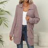 New Sweater European And American Women's Pocket Button  Neck Knitwear Cardigan Sweater Coat Women