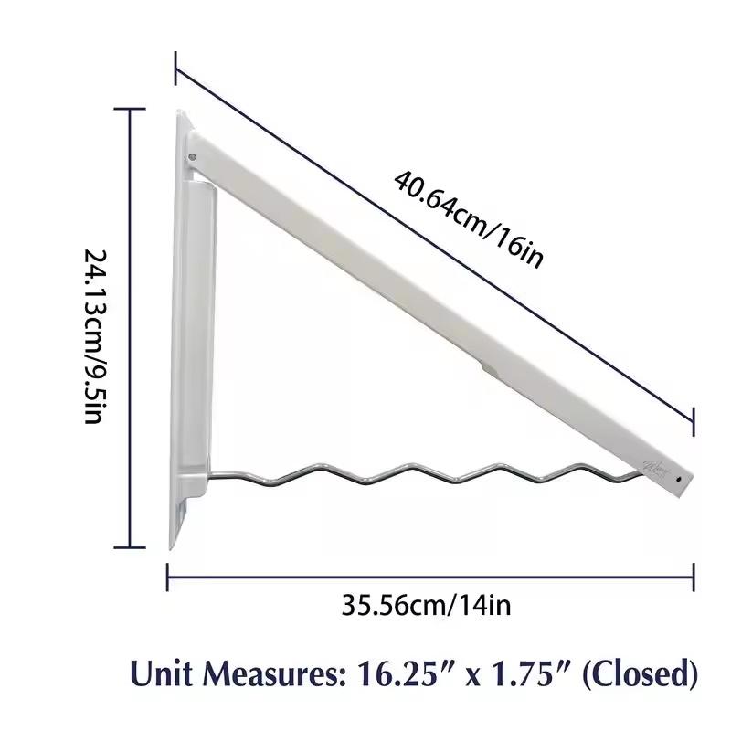 Wandmontierter Kleiderständer Stanzfrei Faltbarer Trockenständer Stark Belastbarer Kleiderbügelständer Wellenförmiges Design Trockenmantelständer