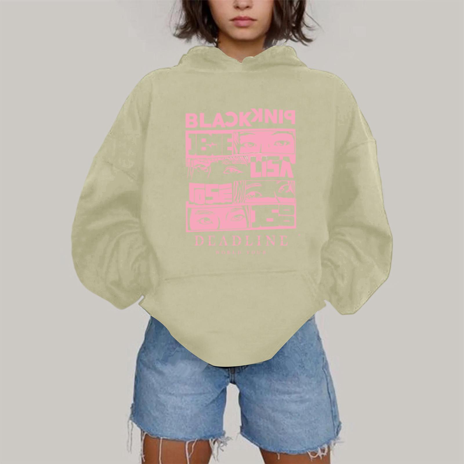 

Женская модная повседневная толстовка с капюшоном, длинным рукавом и принтом XL