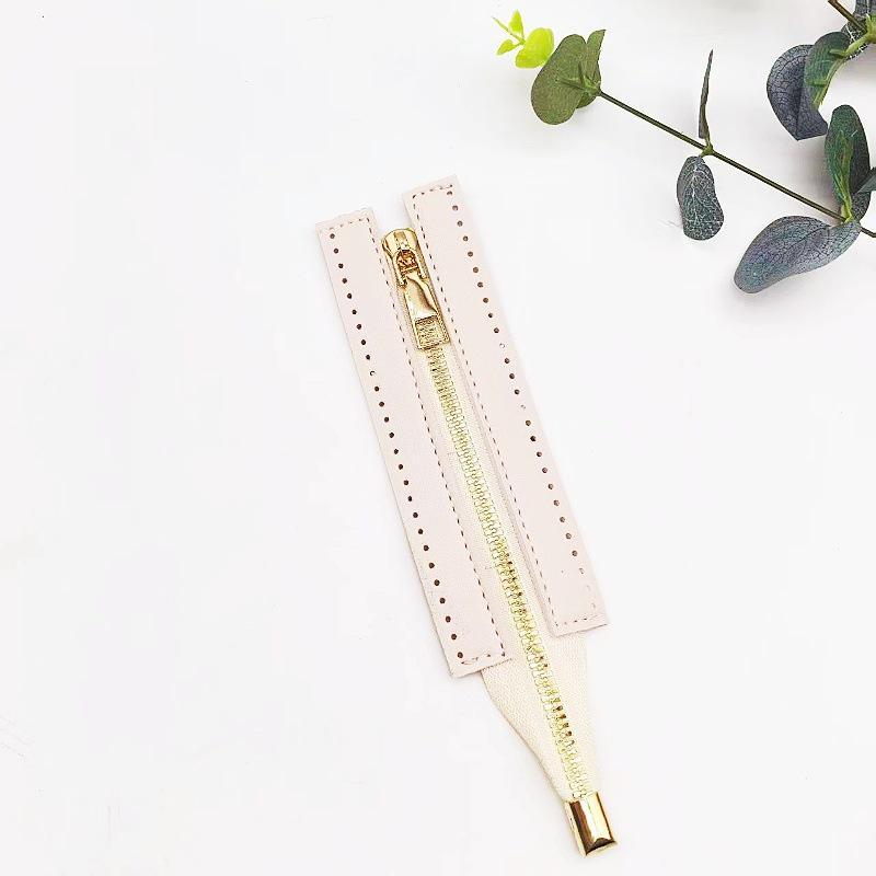 15cm Metal Zippers 5cm Wide PU Gold Close-end Wear Resistant for Handbag Shoulder Bag DIY Sewing Leather Craft Accessories