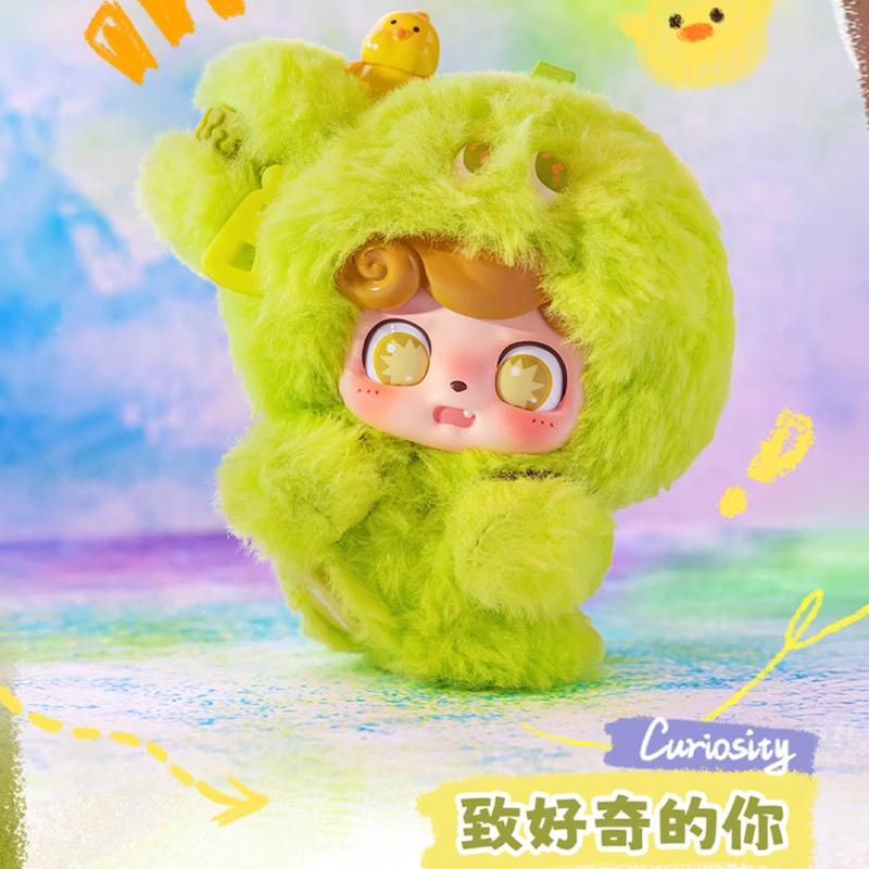 Q Baby Emotional Hairy Monster Blind Box Series Cute Ornament Backpack Doll Pendant Keychain Mysterious Box Surprise Gift