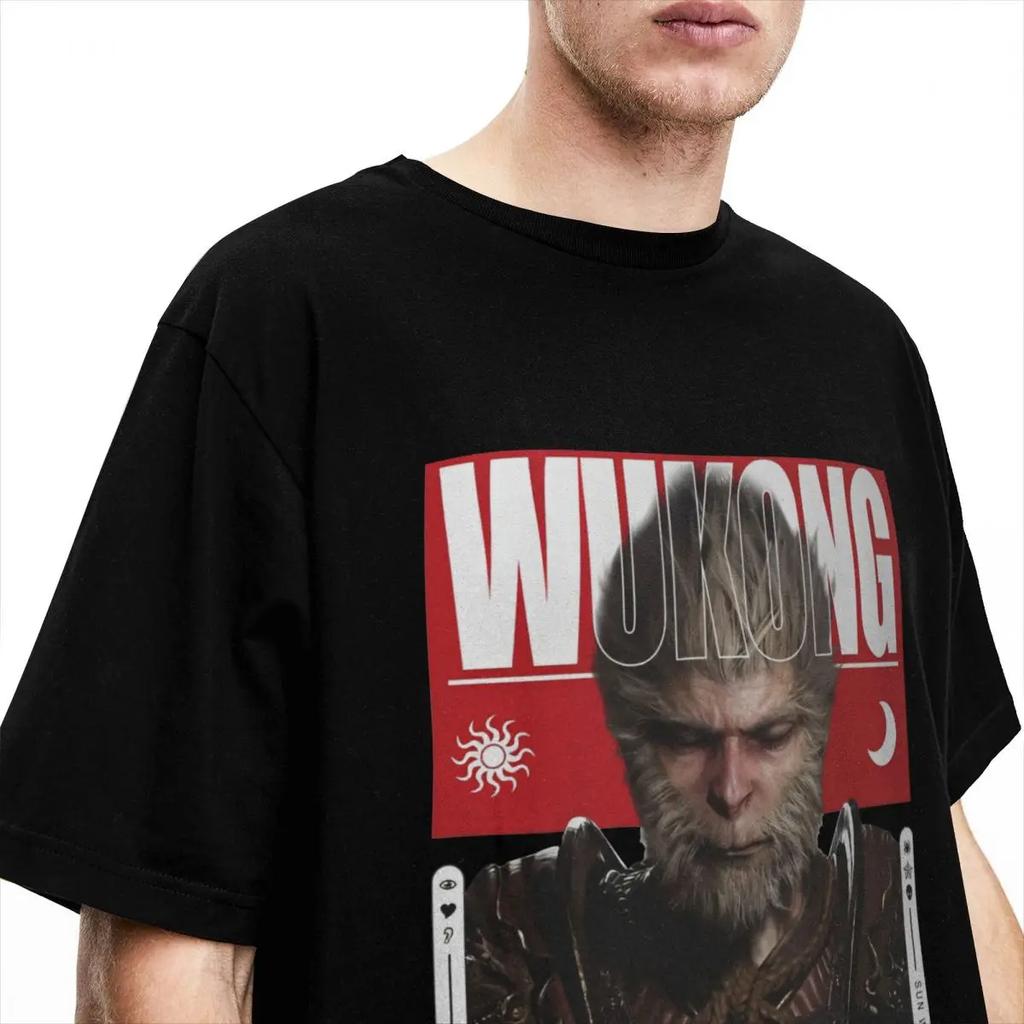 Herren T-Shirt Black Myth Wukong Neues Spiel 2024 (5) T-Shirts Neuheit Strand T-Shirt Y2K Lustiges Muster Reine Baumwolle Kleidung Geschenk