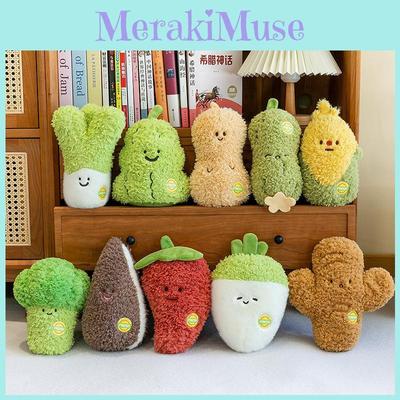 Plush Fruit Vegetable Dolls Coral Fleece Stuffed Toys For Kids Playroom Decor