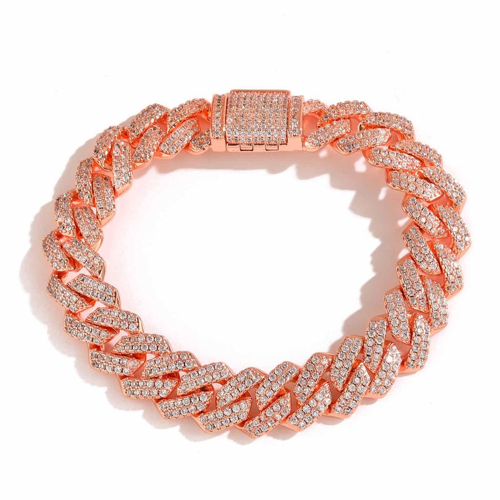 European-American Men's 14mm Zircon Cuban Chain Hip Hop Necklace