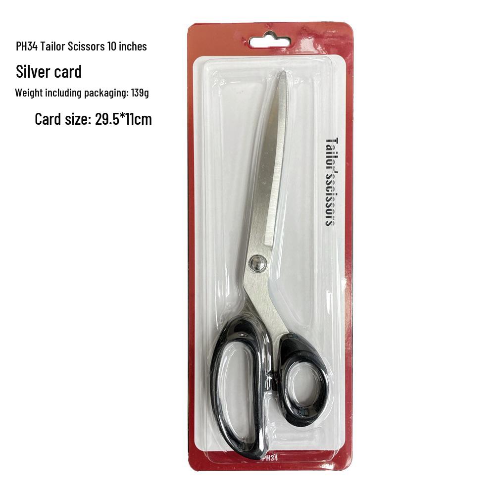 Large Stainless Steel Tailor Scissors with Plastic Handle for Cutting Fabric, Leather, Rope, and Line
