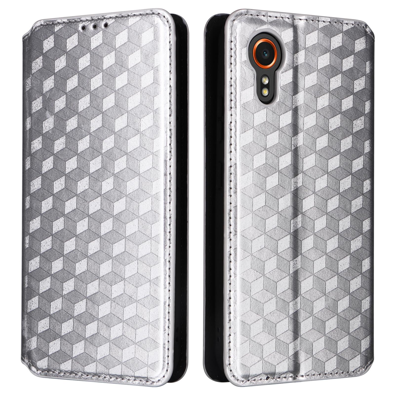 Для Samsung Galaxy Xcover7 чехол-кошелек с ромбовидным принтом кожаный флип-чехол F