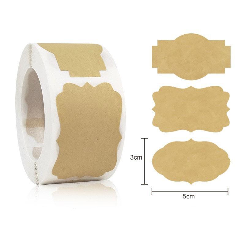Naklejki z papieru Kraft Puste etykiety Ręcznie robione artykuły papiernicze Etykiety na prezenty Papier dekoracyjny Etykieta na słoik z przyprawami Naklejka do zaklejania kopert DIY
