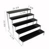 Black Acrylic Multi-Layer Display Stand for Model Figures, Bracelets, and Jewelry Storage.