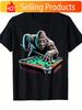 1pc Fun Sasquatch Pool Player Graphic TShirt 100 Cotton Fabric Crew Neck Short Sleeve Regular Fit Weekend Casual Wear Al