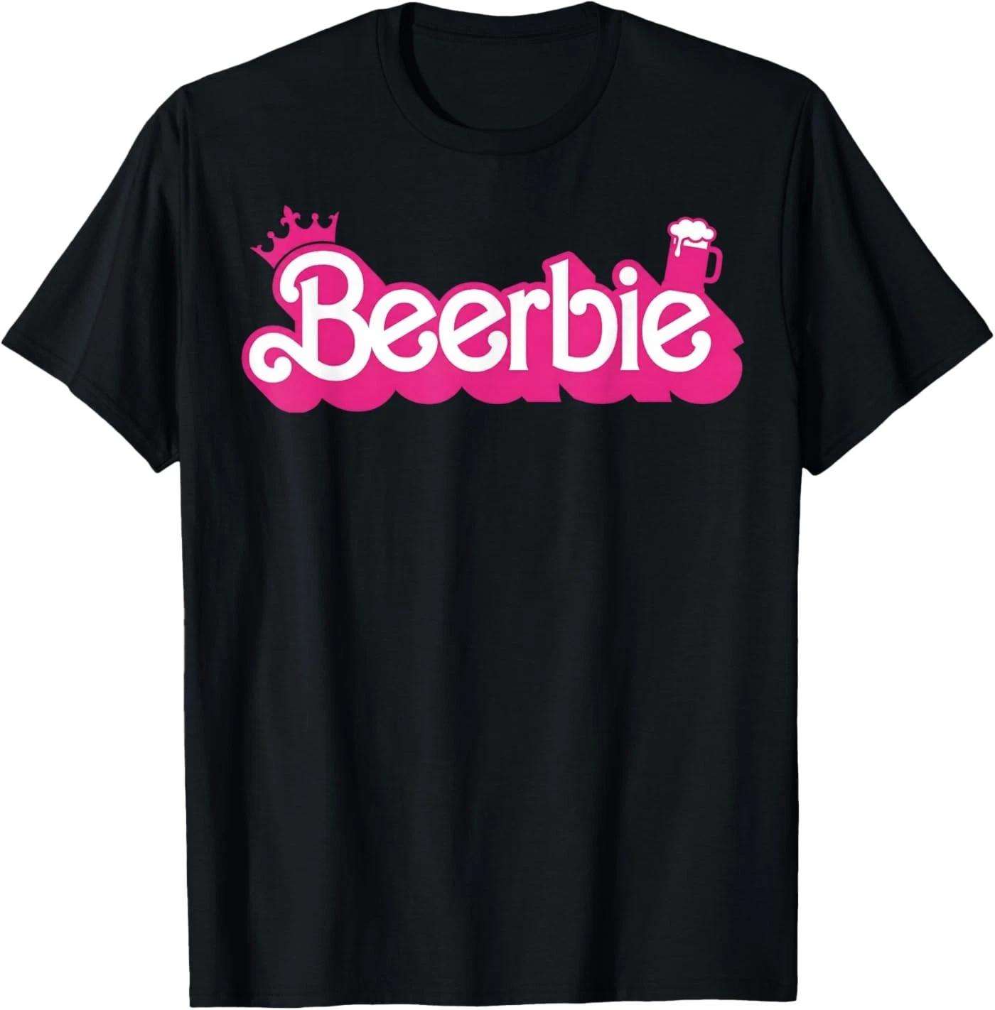 Beerbie Drinking Brewmaster Beer Day Pink Logo Girl Love Hop 100% Cotton T-shirt Mens Tees Top S разноцветный