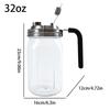 Canning Jar Leakproof Food Storage 32oz Drinks Canning Jar With Lid And Handle For Juice Yogurt Milk Coffee Tea Lemonade Kitchen