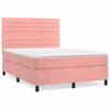 3143090 vidaXL Divan Bed with Mattress Pink 140x200 Cm Velvet
