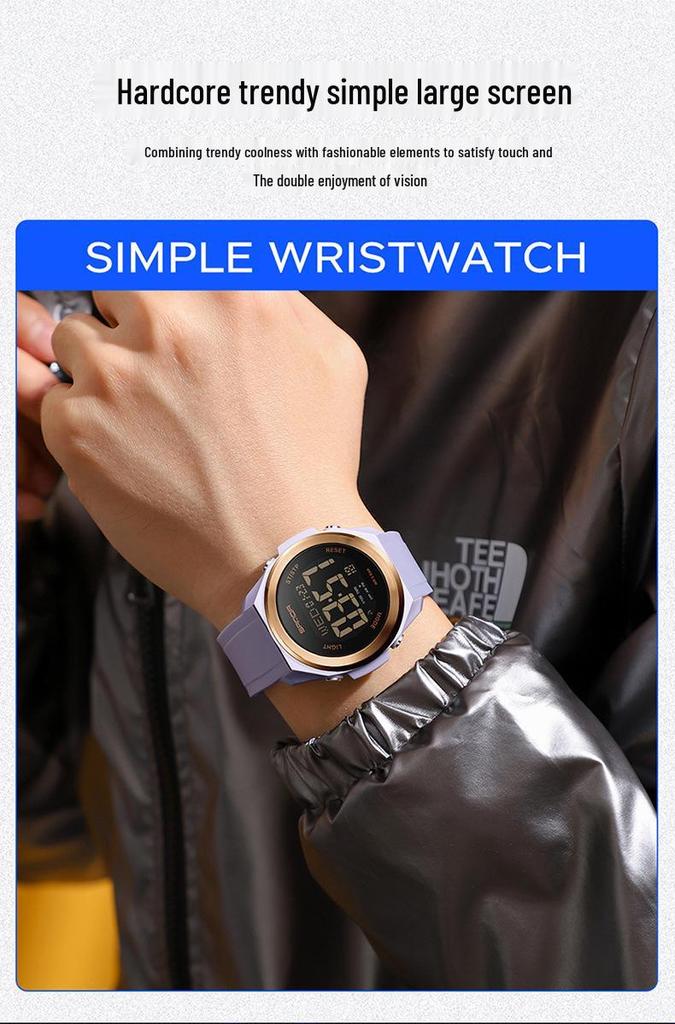 Sanda Unisex Student Party Watch: Colorful Lights, Multi-functional, Waterproof Sports Electronic Watch