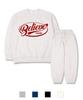 TI.GLAKE Believe Oversized Fleece-Lined Sweatshirt Jogger Pants Set