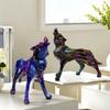 Modern Geometric Wolf Resin Figurine Decor Living Room Office Desk Home Decoration Gift