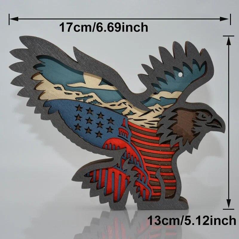 

Креативне 3D дерев яне різьблення ручної роботи Багатошарові порожнисті тварини Декорація Ремесла Домашня кімната Інтер єр Статуї Прикраси Подарунок різнокольоровий