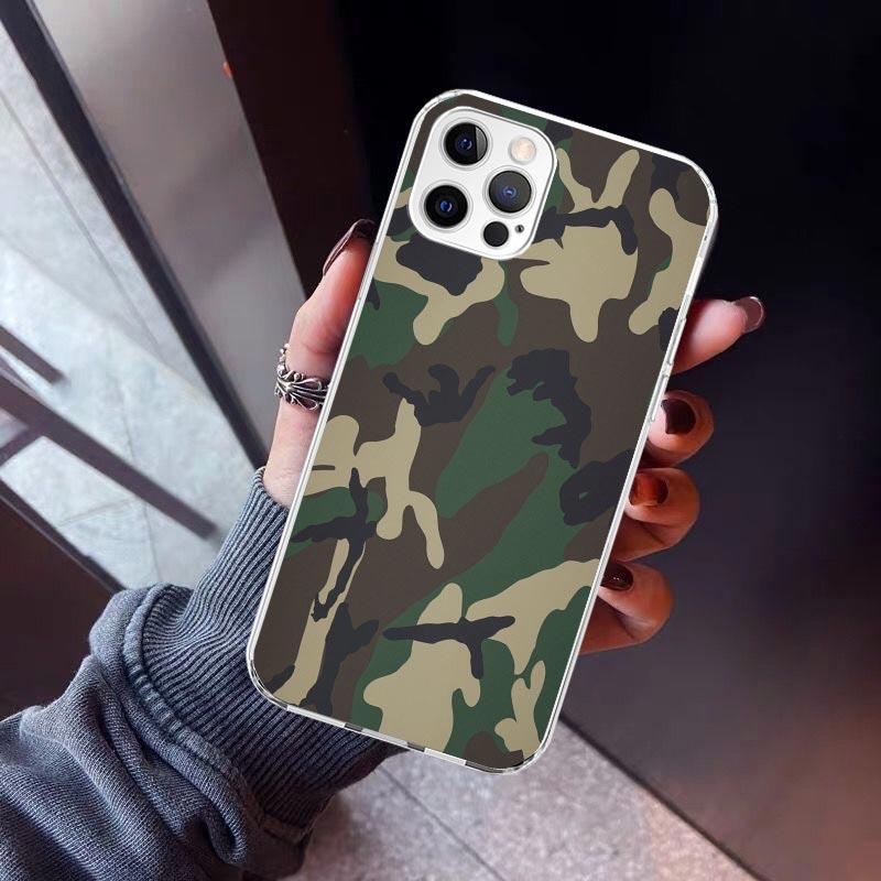 Camouflage Military Phone Case For iPhone 17 Air 16 15 Pro Max 14 Plus 13 Mini 12 11 Cover 7 8 SE Silicone Shell Print Fundas 17