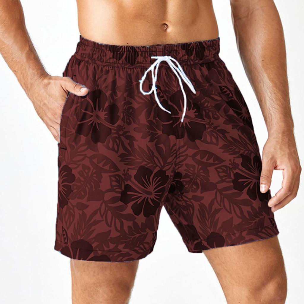 Hawaiian Shorts For Men Summer Casual Floral Print Shorts With Pockets Elastic Beach Shorts Surfing Swimming Pants