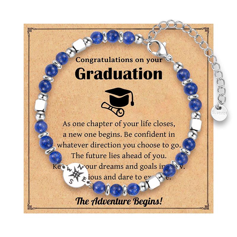 

Браслет-компас из натурального камня и нержавеющей стали - Подарок на выпускной