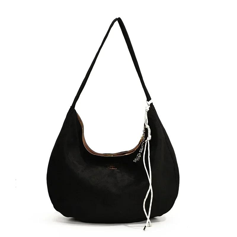 

Large Capacity Solid Nylon Shoulder Bag Versatile Simple Youth Crossbody Bag High Quality Popular Commuter Soft Bag Quality