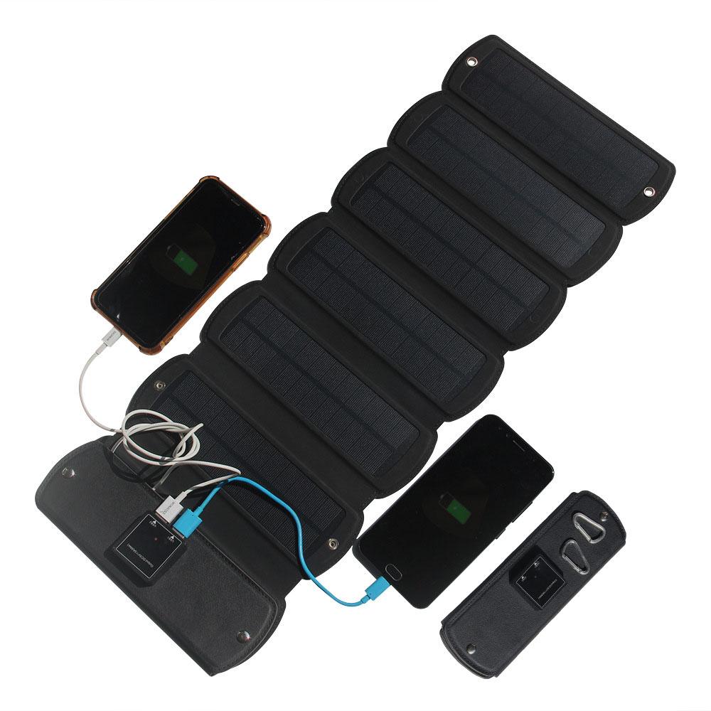16W Foldable Solar Panel Dual USB Charger Folding Solar Backpack for Camping Emergency Blackout Off-Grid