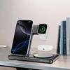 Q50D 4 in 1 Foldable Wireless Charger Dock 15W Fast Charging Station with RGB Ambient Light for Mobile Phone Apple Watch AirPods