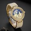 Golden Iced Brilliant Watches Men Luxury Steel Quartz Watch Fashion Leopard Hip Hop Diamond Wrist Watch Man Reloj Hombre