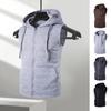 Herren Sommer Weste Jacke Mit Kapuze Kordelzug Ärmellos Reißverschluss Knopfleiste Weste Mantel Einfarbig Taschen Reißverschluss Knopfleiste Weste