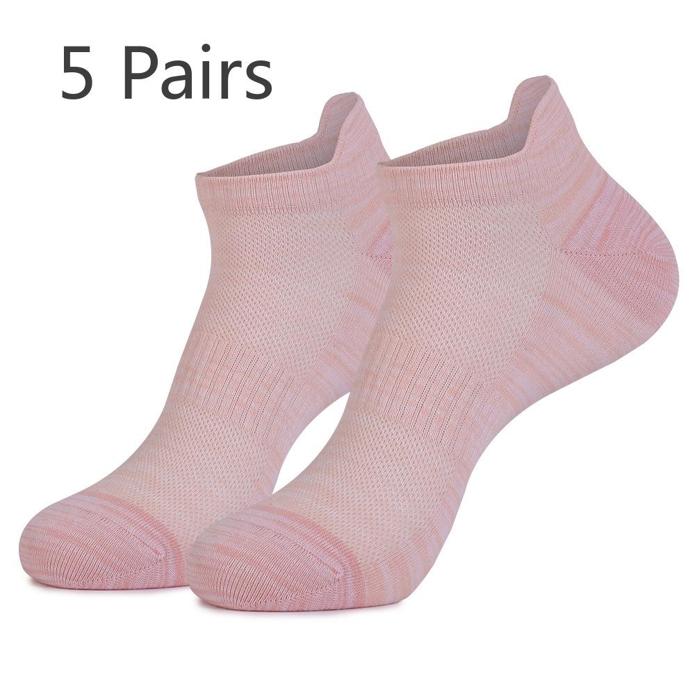 

5 Pairs of Large Size Women s Deodorant Mesh Pure Cotton Earlift Breathable Invisible Boat Socks 5 Pairs рожевий