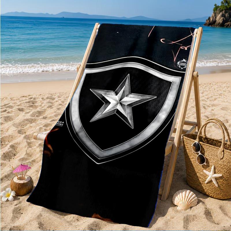 Shield With Star Emblem Printed Microfiber Beach Towel, Soft And Absorbent, Quick-Dry, Ideal for Summer Travel, Beach Essential, Swimming Pool