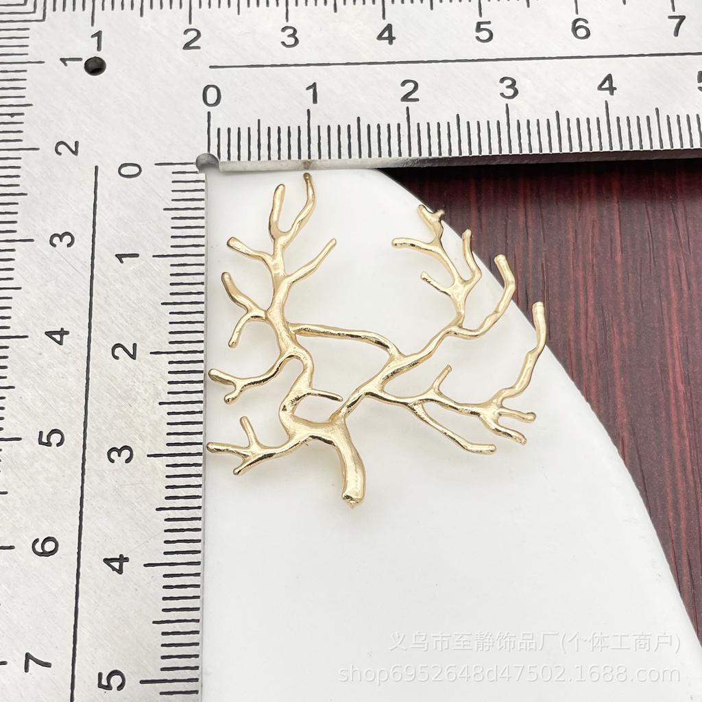 Handmade Copper Tree Branch Pendant Necklace with Crushed Stone - DIY Jewelry Accessory