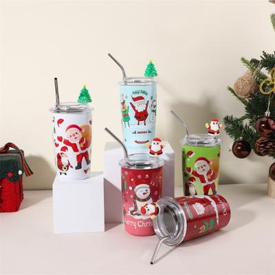 Leakproof 460ml Coffee Cup Christmas Stainless Steel Thermal Cup Portable Reausable Vacuum Mug Drinkware