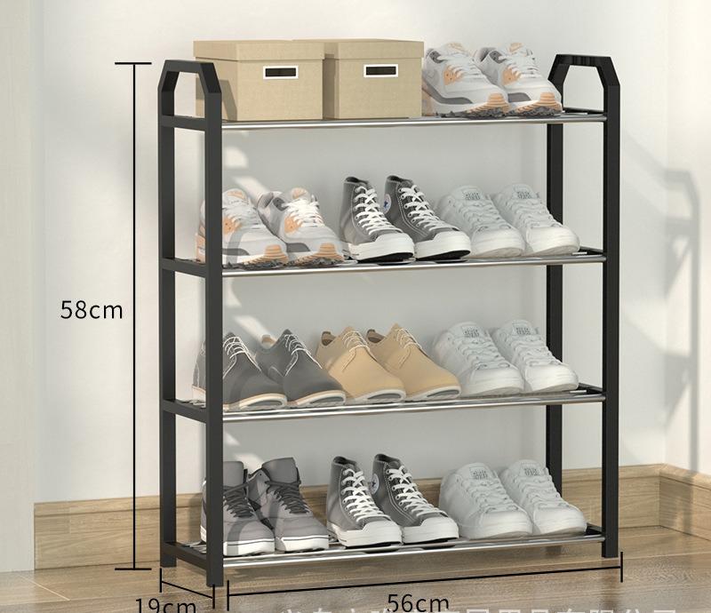 Multi-layer Assembly Simple Shoe Rack, Dustproof Storage Shoe Cabinet Dormitory Home Solid Metal Shoe Rack