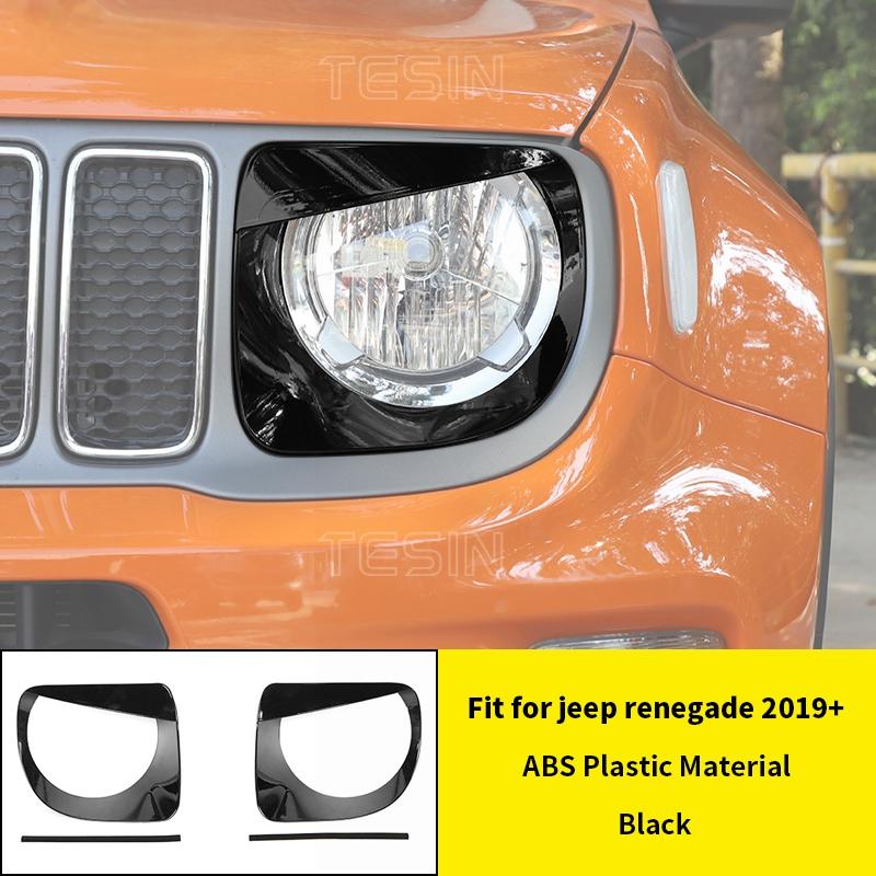 Car Front Grille Headlight Lamp Decoration Cover for Jeep Renegade 2019 2020 2021 2022 2023 2024 Lamp Hoods Exterior Accessories